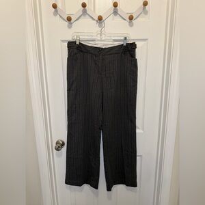 RARE FIND Y2K Worthington Dark Gray Pants with Metallic Silver Pinstripes